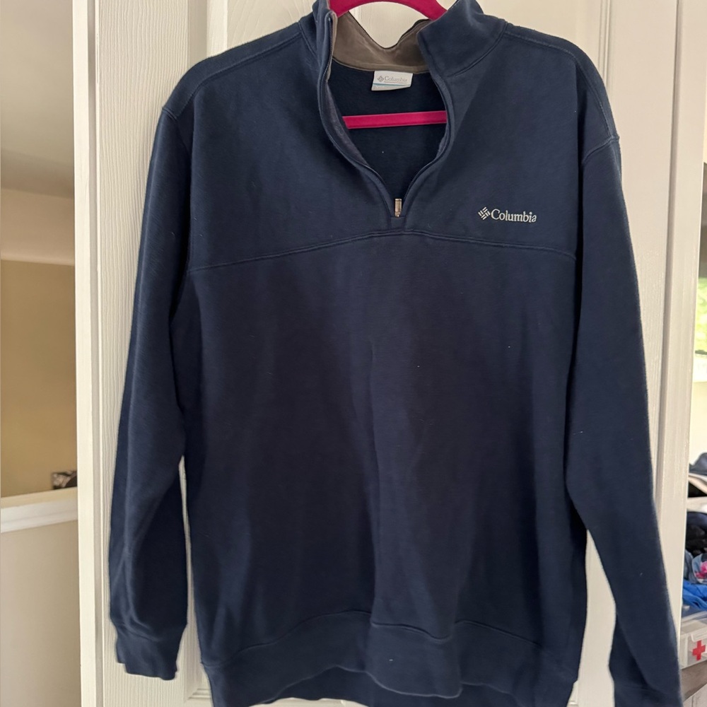 Columbia Men's Dark Blue Zip-Up Sweater